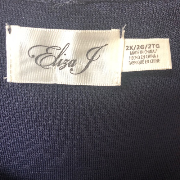 Eliza J off the shoulder navy dress - Picture 7 of 7